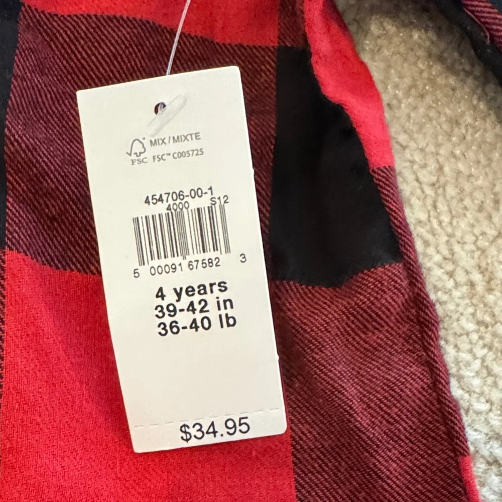 GAP Red and Black Plaid Button-Down Shirt for Kids